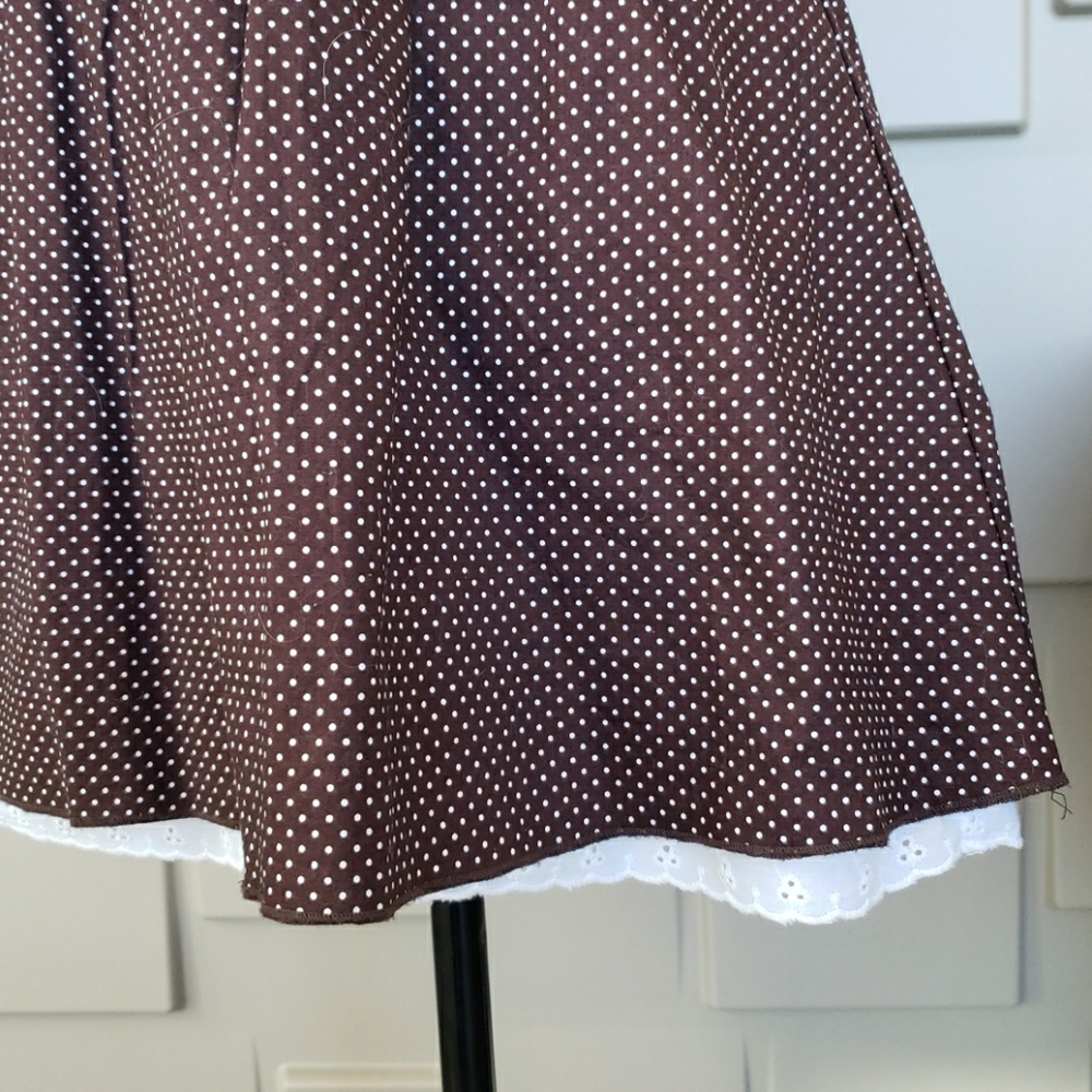 Speechless dress sundress brown white full skirt spaghetti strap Size 5 Juniors - Picture 3 of 4